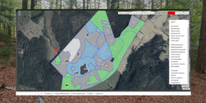 I kartverktyget ser du tydligt fastighetsgränser och avdelningar i din skog.